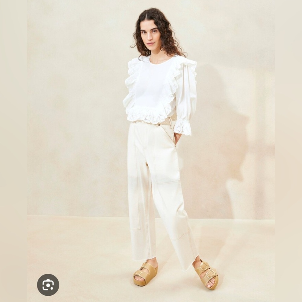 Loeffler Randall Roy carpenter pant in cream size 8